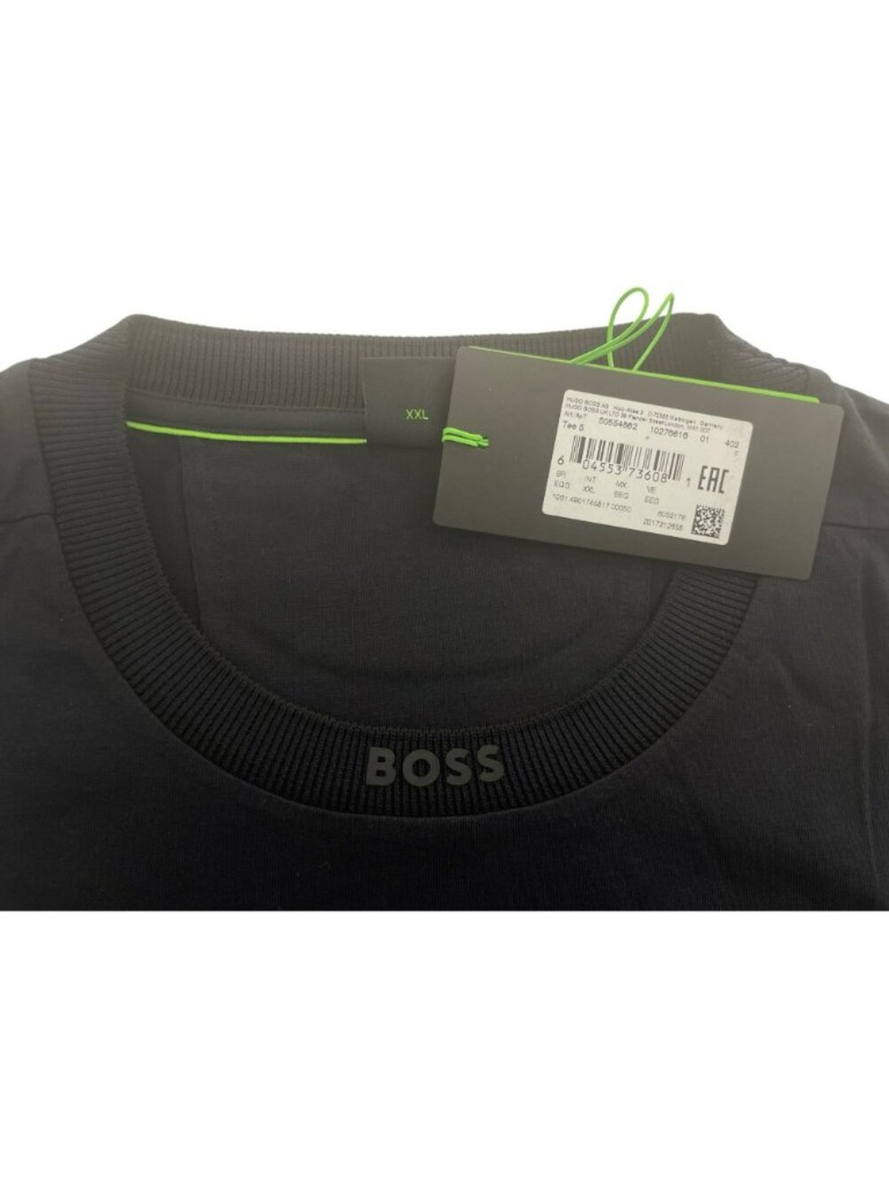 Hugo Boss Tee 5 Shirt Black Cotton Blend Casual Crewneck Tee Men's Size 2XL NEW - Picture 4 of 5